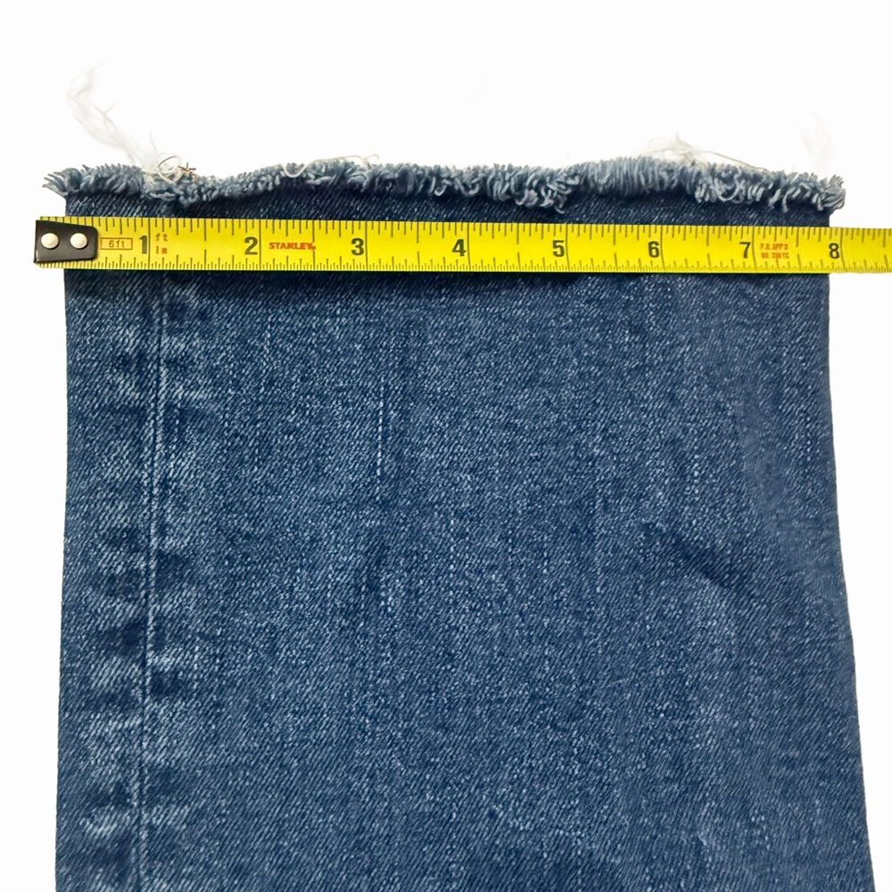 MADEWELL Mid-rise Kick Out Jeans Raw Edges Size 24 Med Blue Rinse - Picture 10 of 12